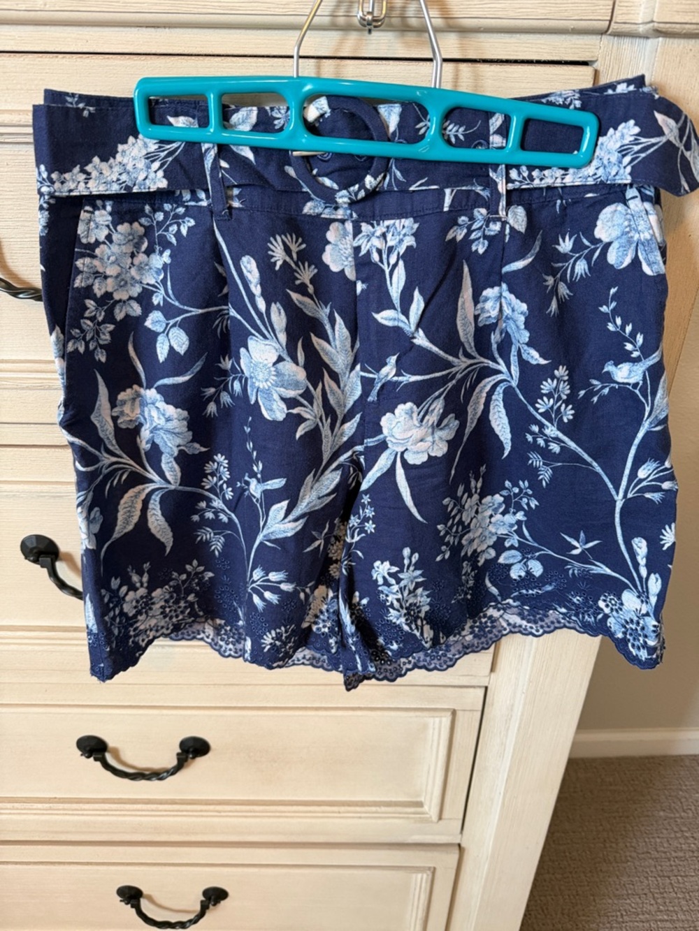 Laura Ashley Navy and Light Blue print shorts